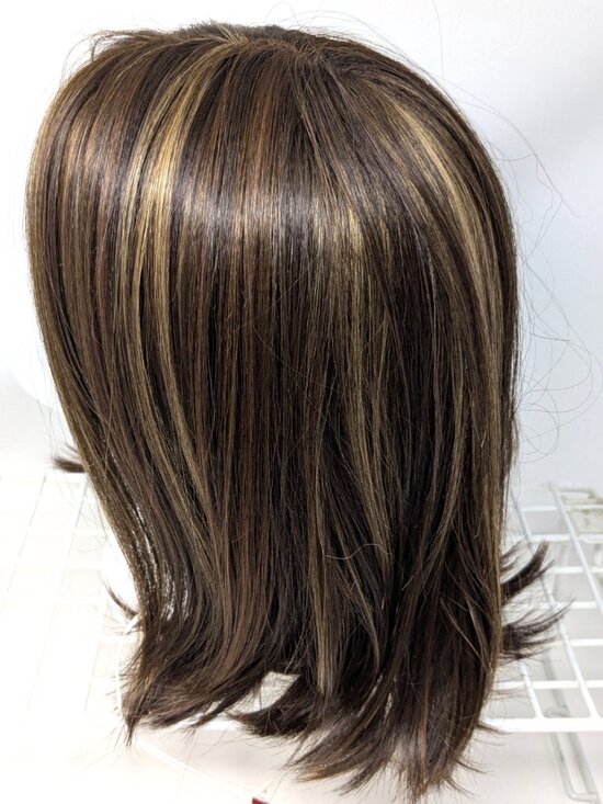 Renee of Paris Brown Bob Wig Lace Front Highlights NIB Medium Length Brunette main image 7